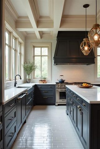 a kitchen with a stove and a sink