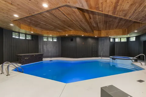 a room with pool table