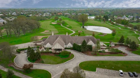 an aerial view of a house