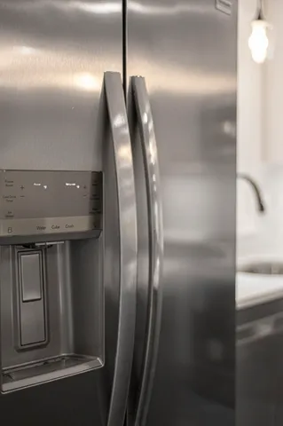 a bathroom with a mirror