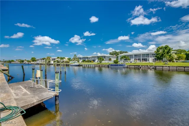 a view of a lake with outdoor space