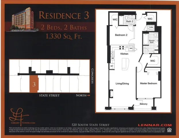 $390,000 | 520 South State Street, Unit 1503, Chicago, IL 60605