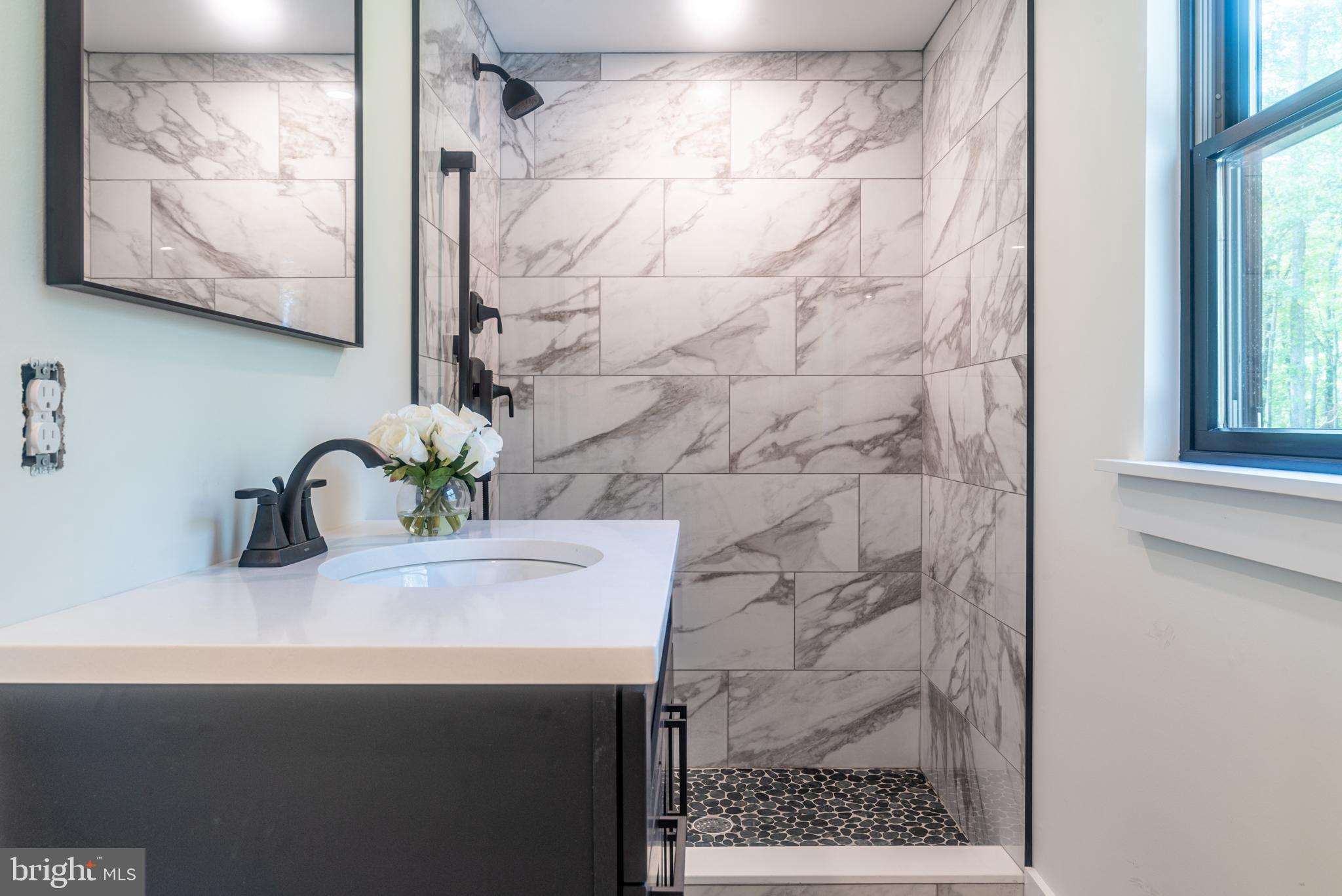 933 Forrest Road Sellersville, PA 18960 - Photo 33 of 56 a bathroom with a sink and a mirror