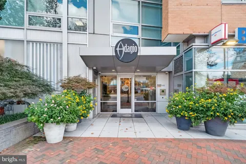 a front view of a multi story building