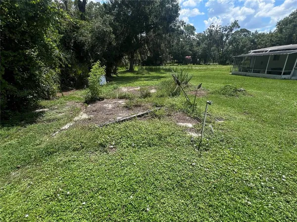 a view of backyard with green space
