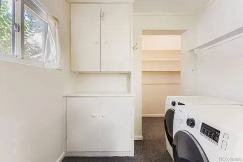 a view of small space with racks on the wall