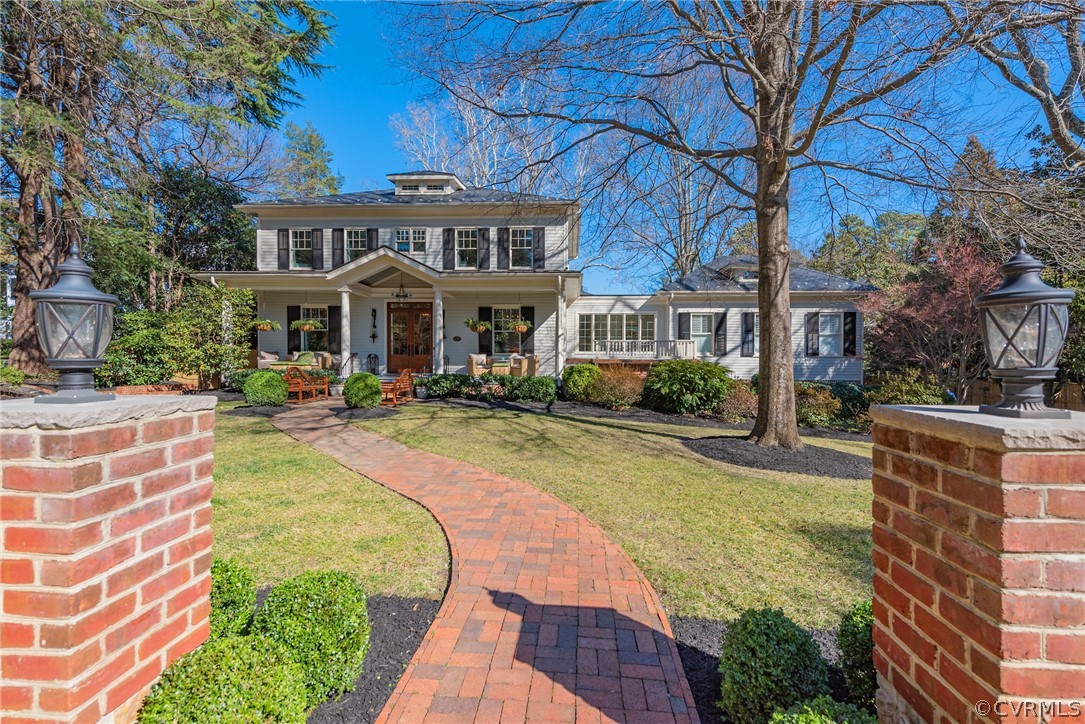 Brick paved walk way