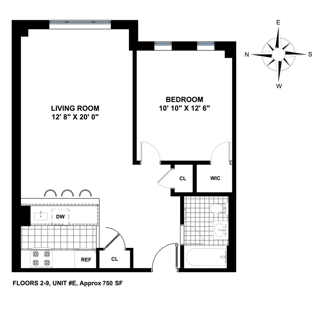 225 8th Avenue, Unit 5E Manhattan, NY 10011 - Photo 13 of 13 a picture of a floor plan