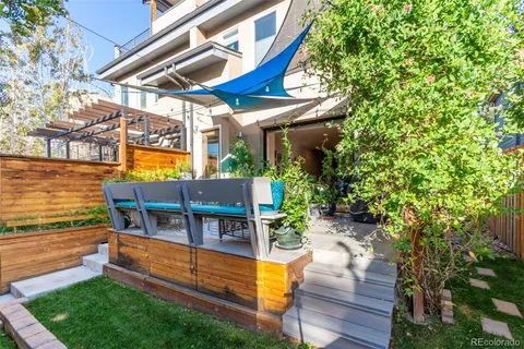 a view of an outdoor sitting area