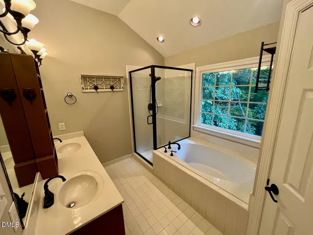 a bathroom with a sink and a tub