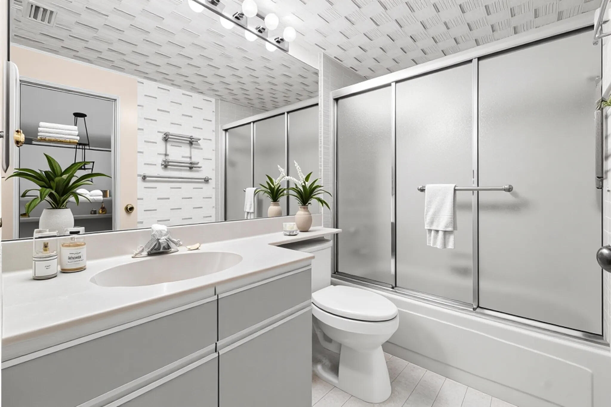 10920 Lakemore Lane, Unit 101 Boca Raton, FL 33498 - Photo 22 of 41 a bathroom with a sink a toilet and shower