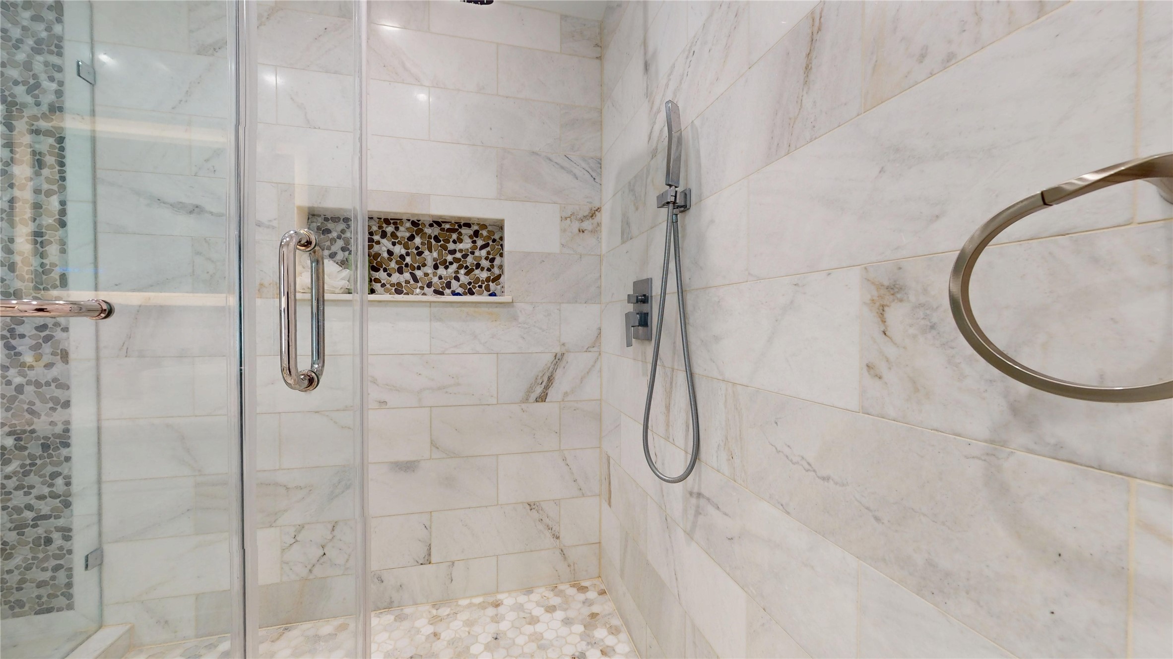 827 Dondell Street Channelview, TX 77530 - Photo 29 of 49 827 Dondell St, Walk in shower with marble tile