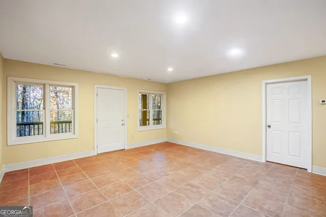 a view of a city with mountain in the background