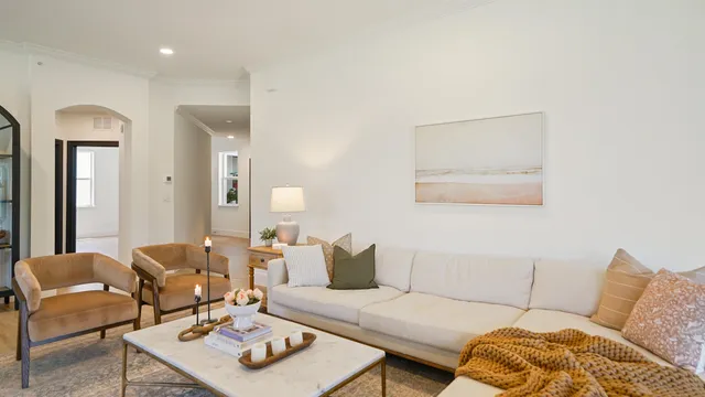 a living room with furniture