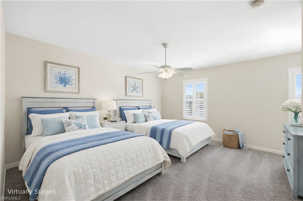 8108 Josefa Way Naples, FL 34114 - Photo 11 of 49 Virtually Staged Bedroom 2 on the second fllor with two Queen Beds