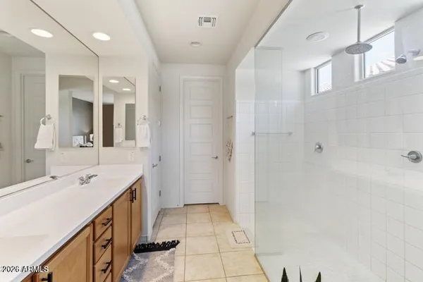 a view of a door and chair in a room