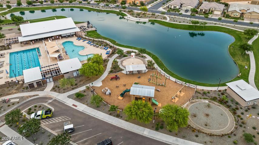 22849 East Marsh Road Queen Creek, AZ 85142 - Photo 37 of 38 an aerial view of a house with a lake view