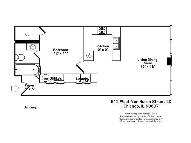 $1,700 | 812 West Van Buren Street, Unit 2D, Chicago, IL 60607