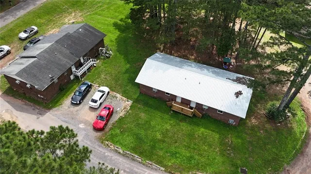 an aerial view of a house