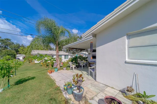 a view of outdoor space with seating