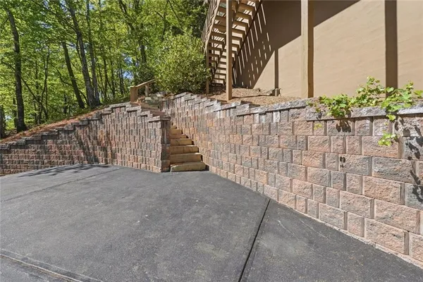 a view of stairs and an entrance