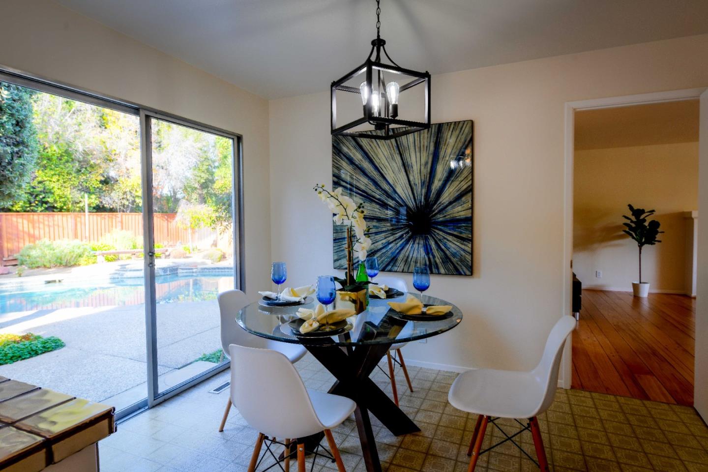 1130 Bruckner Circle Mountain View, CA 94040 - Photo 15 of 41 a view of a dining room with furniture window and outside view