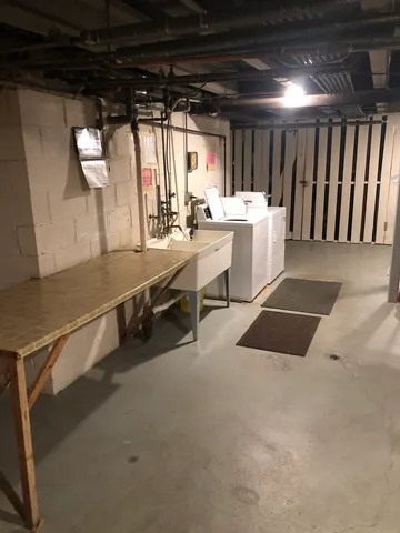 a view of a room with chairs