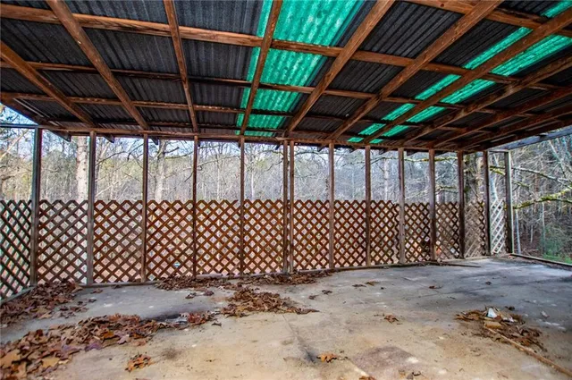 a backyard of a house with lots of green space