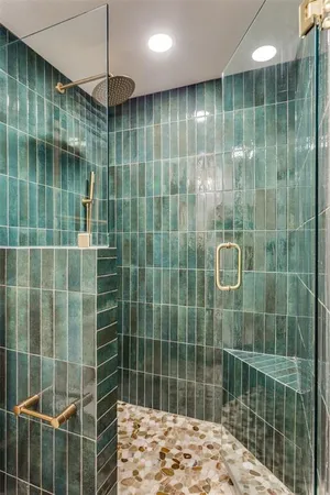 a bathroom with a shower