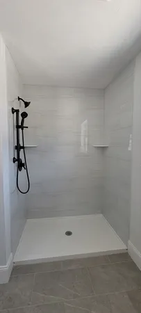 a bathroom with a shower