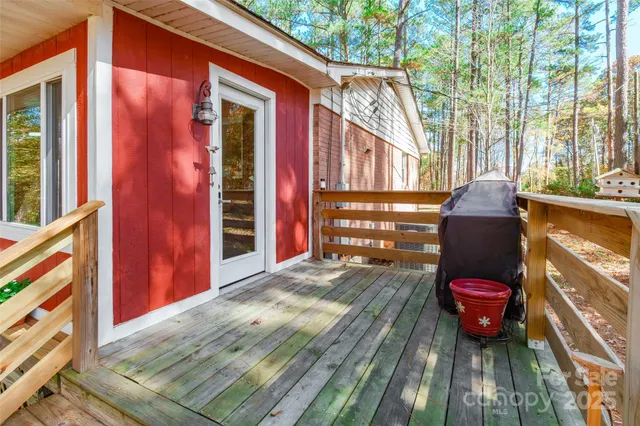a view of a chairs on the deck