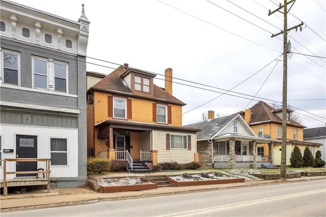 a front view of a building