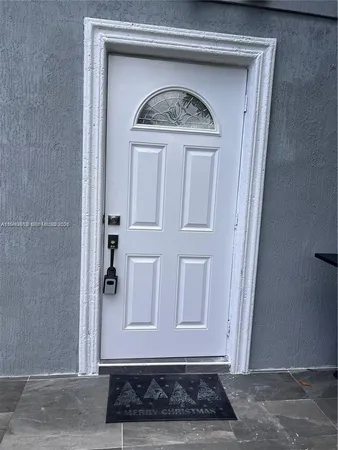 a view of a door of a house