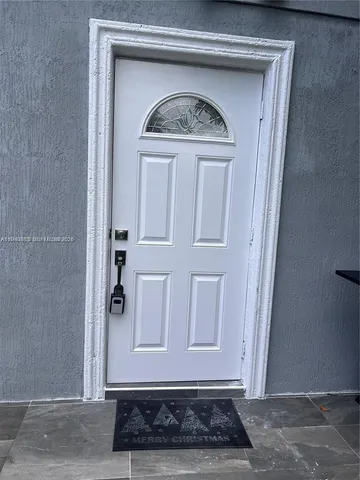 a view of a door of a house