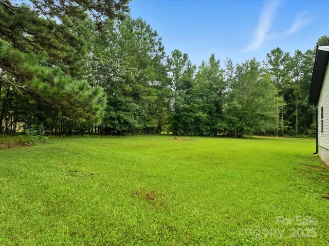 a view of field with trees in the background