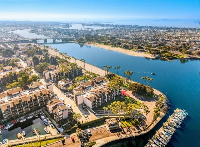 a view of a city with an ocean view