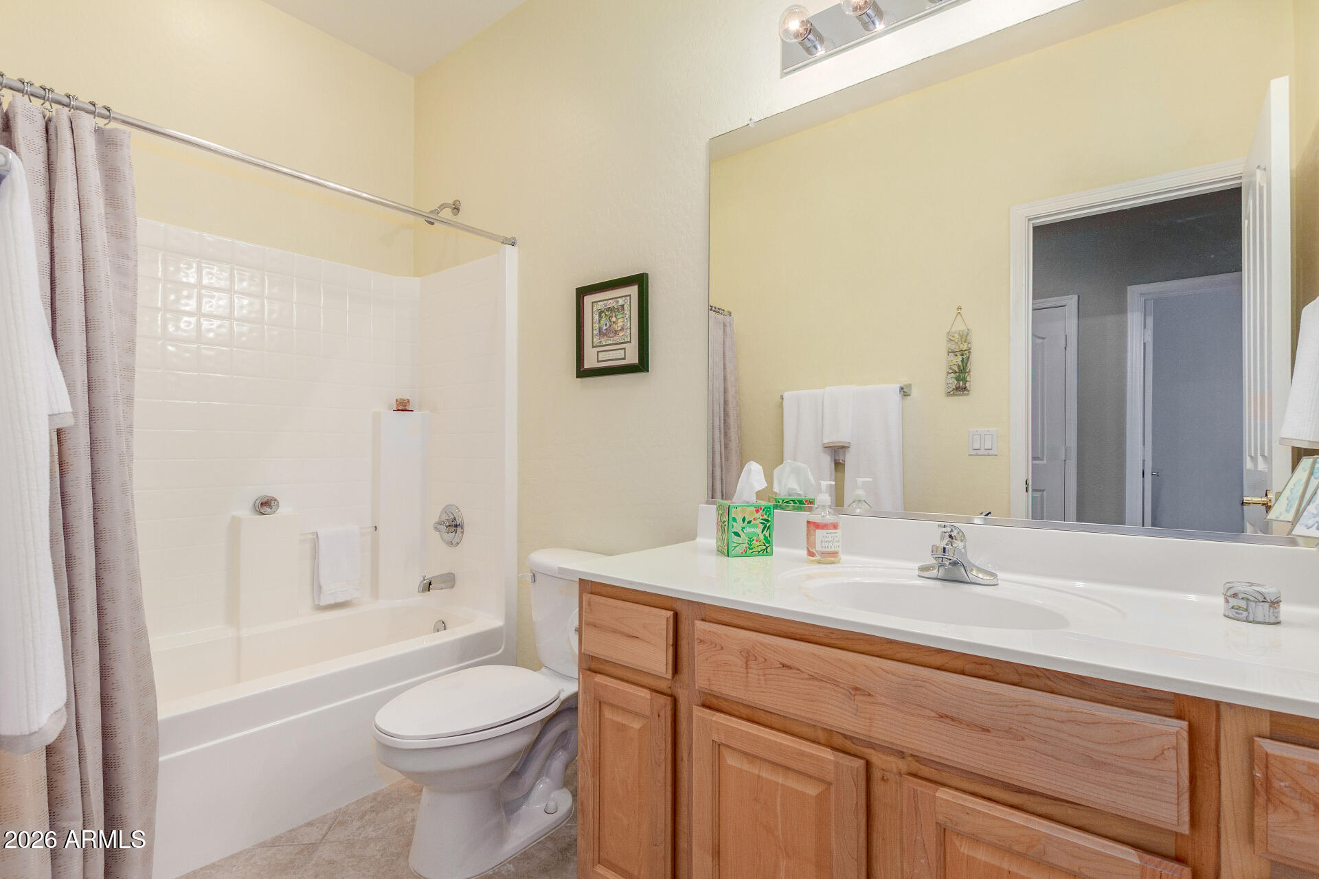 3553 East Washington Avenue Gilbert, AZ 85234 - Photo 24 of 30 a bathroom with a sink a toilet and a large mirror