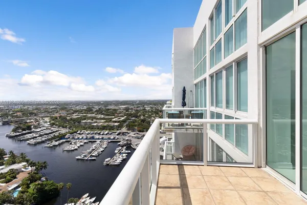 a view of balcony with city view