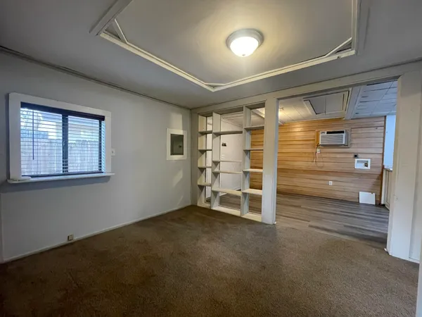 a view of a room with walk in closet