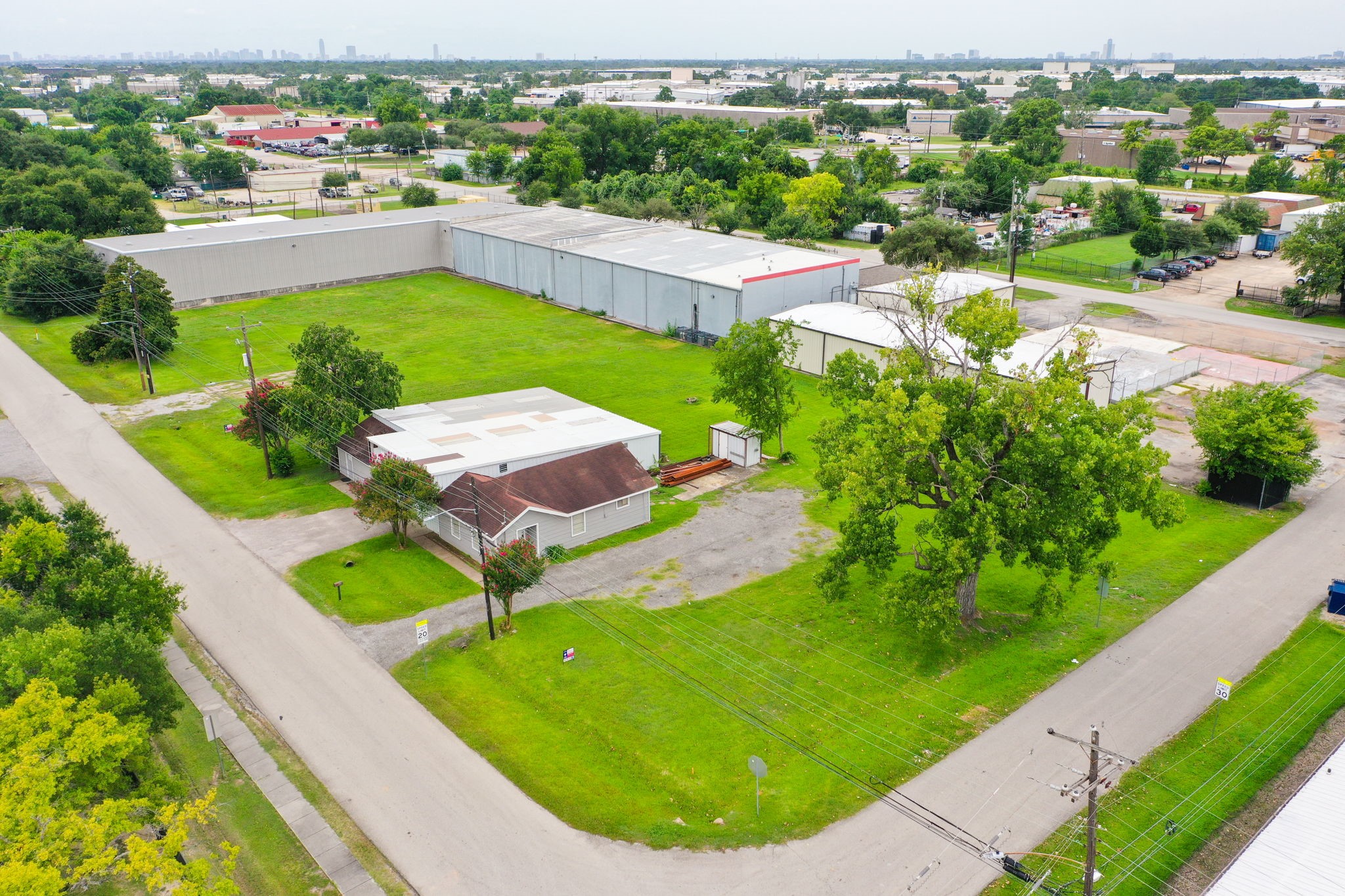 an aerial view of a house