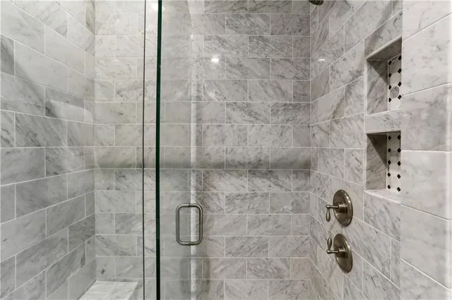 a bathroom with a shower