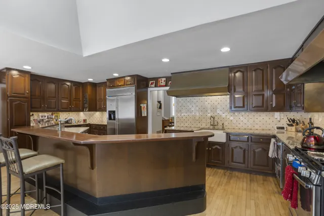 a kitchen with lots of counter top space