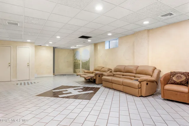 a living room with furniture