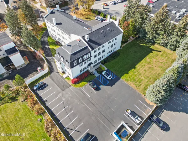 an aerial view of a house