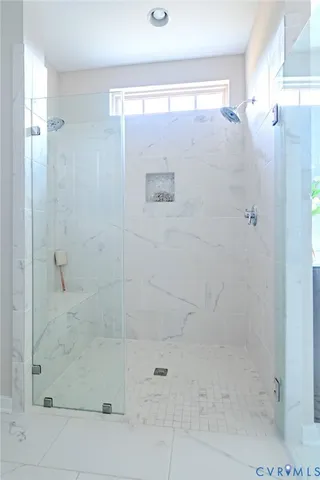 a bathroom with a shower