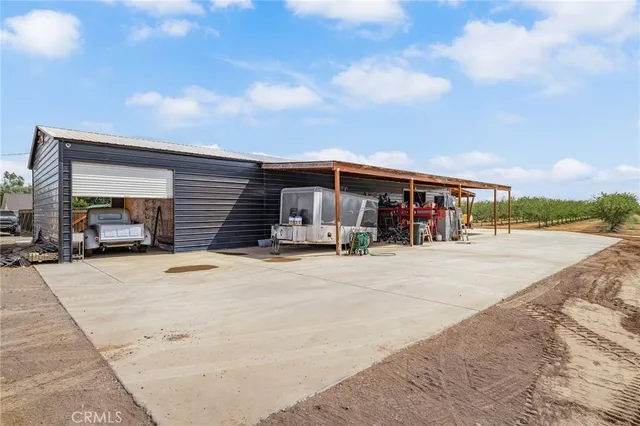 an aerial view of a swimming pool