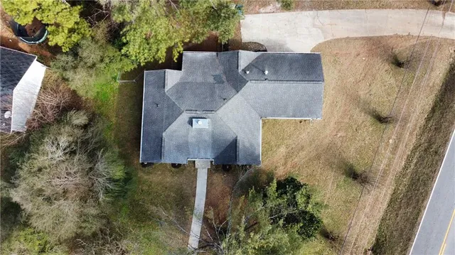 an aerial view of house with outdoor space