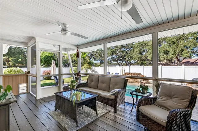 a outdoor living space with furniture and a garden