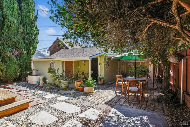 a view of a outdoor space with a patio