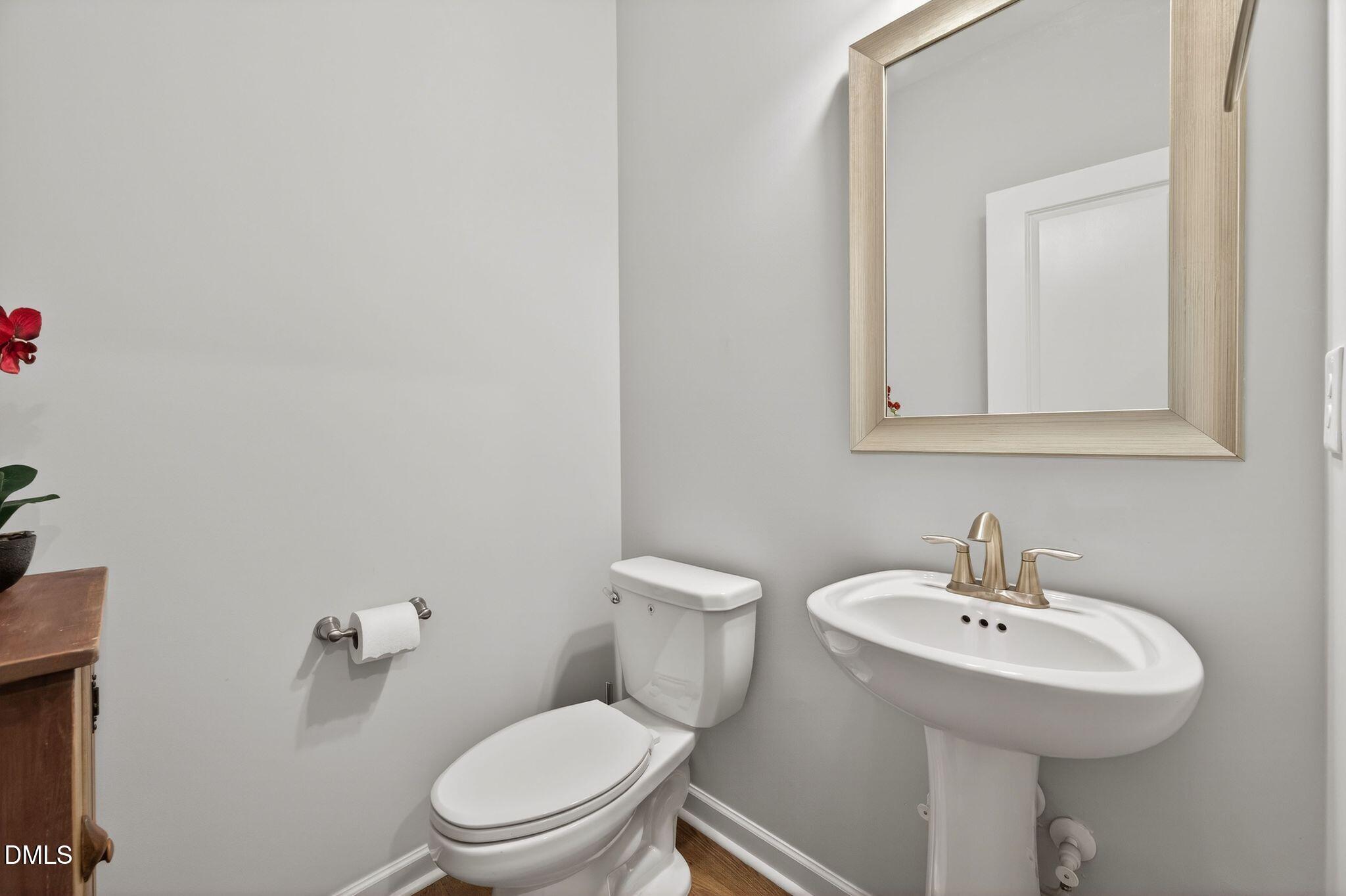 528 Spring Flower Court Cary, NC 27511 - Photo 21 of 51 a bathroom with a sink a mirror and a toilet